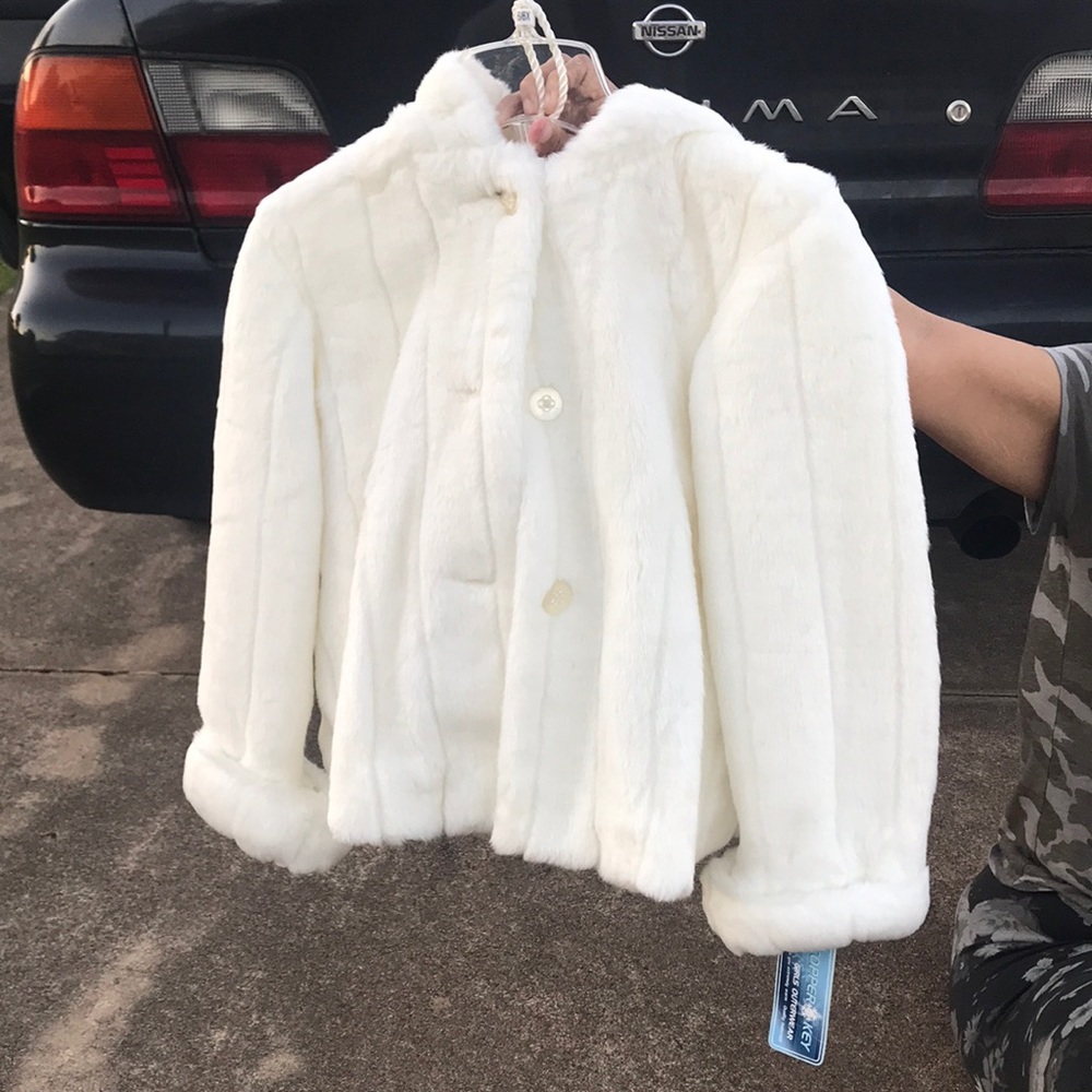 White Fur Kid’s Coat